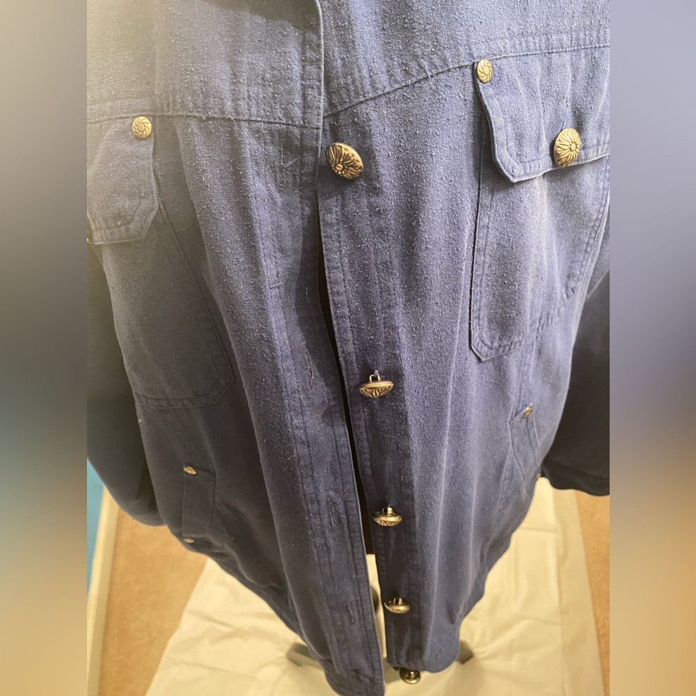 Evr Blue Lightweight Buttoned Jacket - Size Large - image 5
